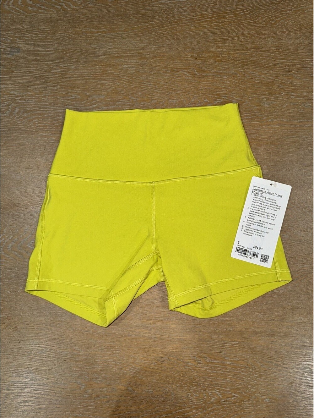 Lululemon Align High-Rise Short 4" SIZE 6 Yellow Serpentine NWT